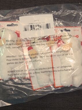 Lot Of 3 Multipet Lamb Chop Cat Toy Small  Multicolor